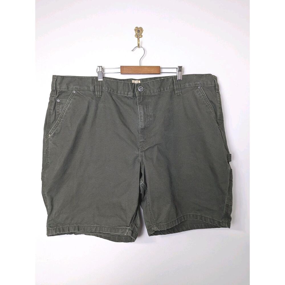 Red Head Carpenter Shorts Green Mens Size 48 Canvas Workwear Cargo 100% Cotton